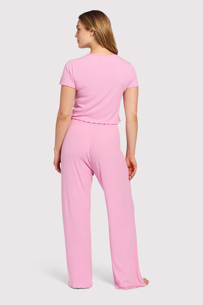 Mini Rib Pajama Set | Bubblegum Pink
