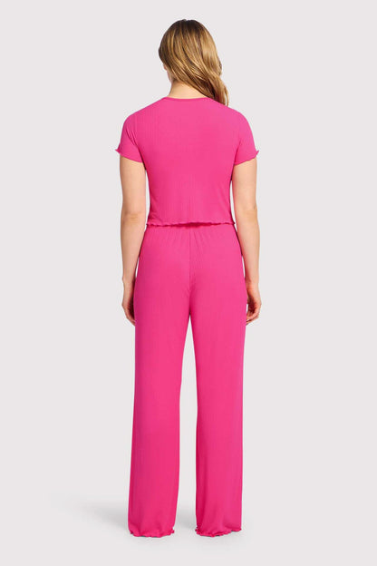 Mini Rib Pajama Set | Fuchsia