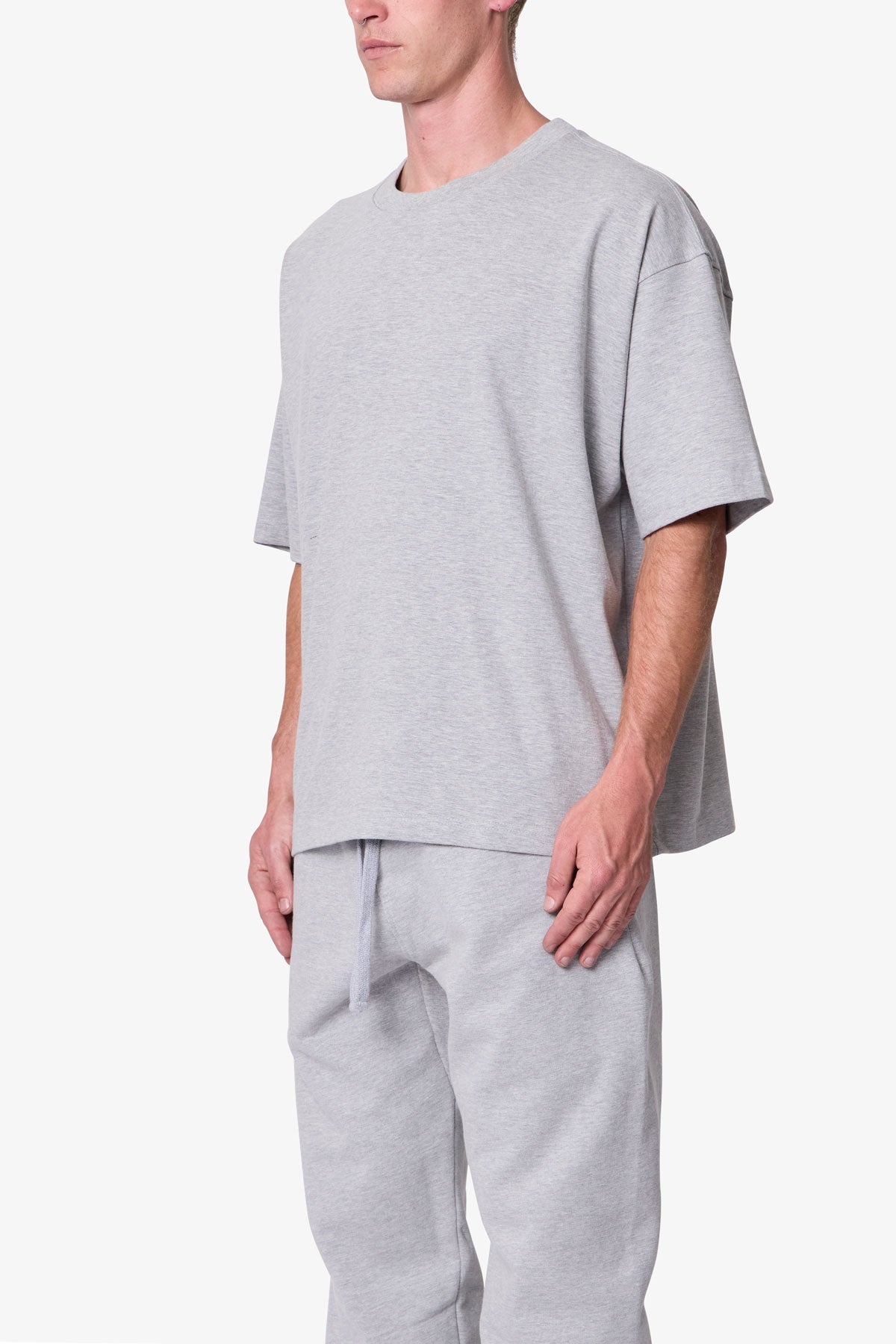 Heavy Basic Boxy Tee - Marled Grey