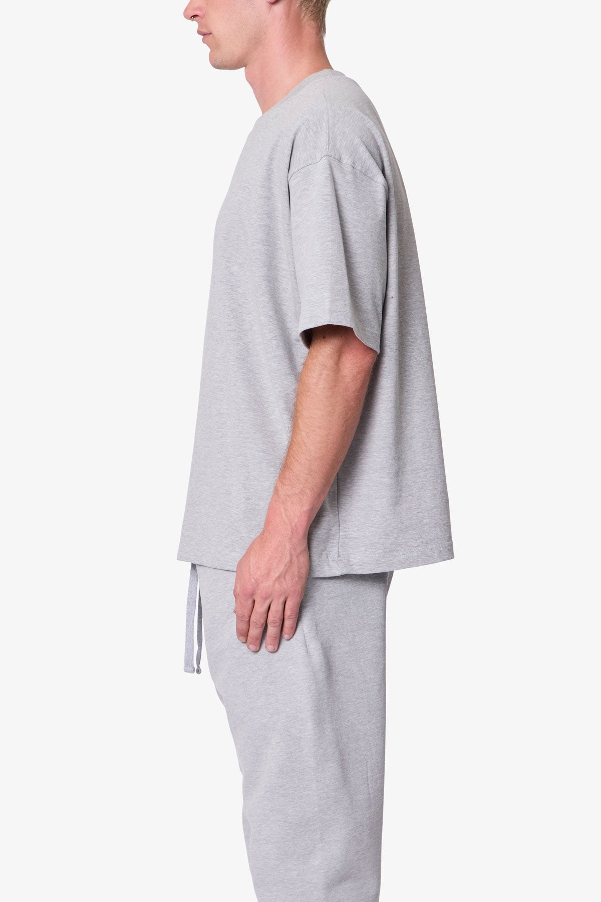 Heavy Basic Boxy Tee - Marled Grey