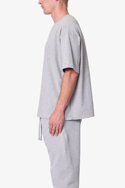 Heavy Basic Boxy Tee - Marled Grey