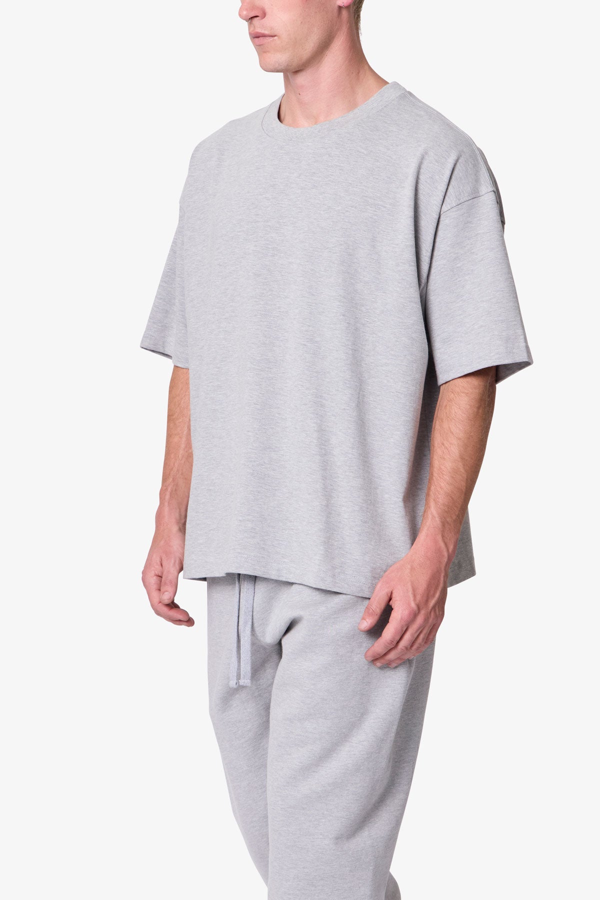 Heavy Basic Boxy Tee - Marled Grey