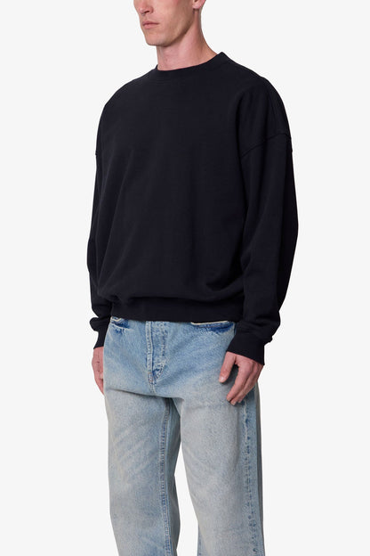 Heavy Basic Crewneck Sweater - Black