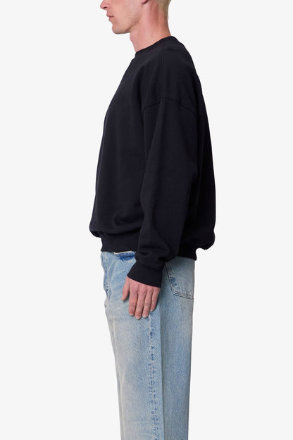 Heavy Basic Crewneck Sweater - Black