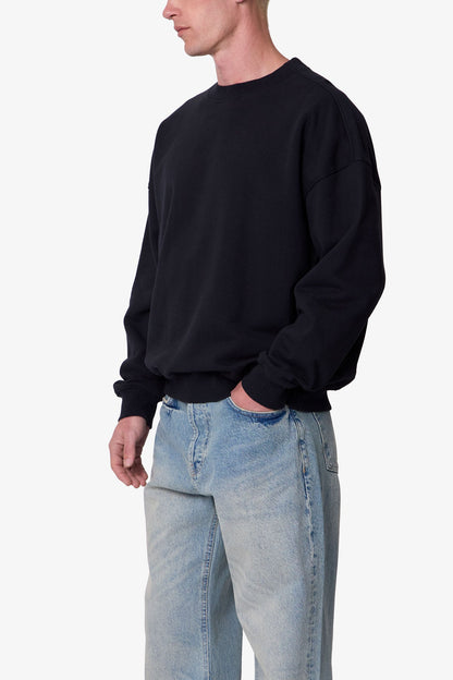 Heavy Basic Crewneck Sweater - Black