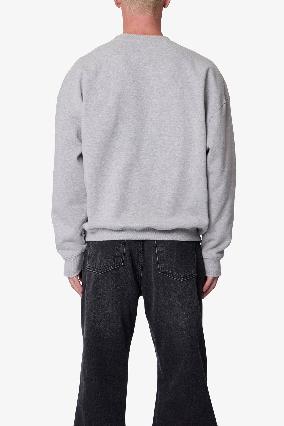 Heavy Basic Crewneck Sweater - Heather Grey