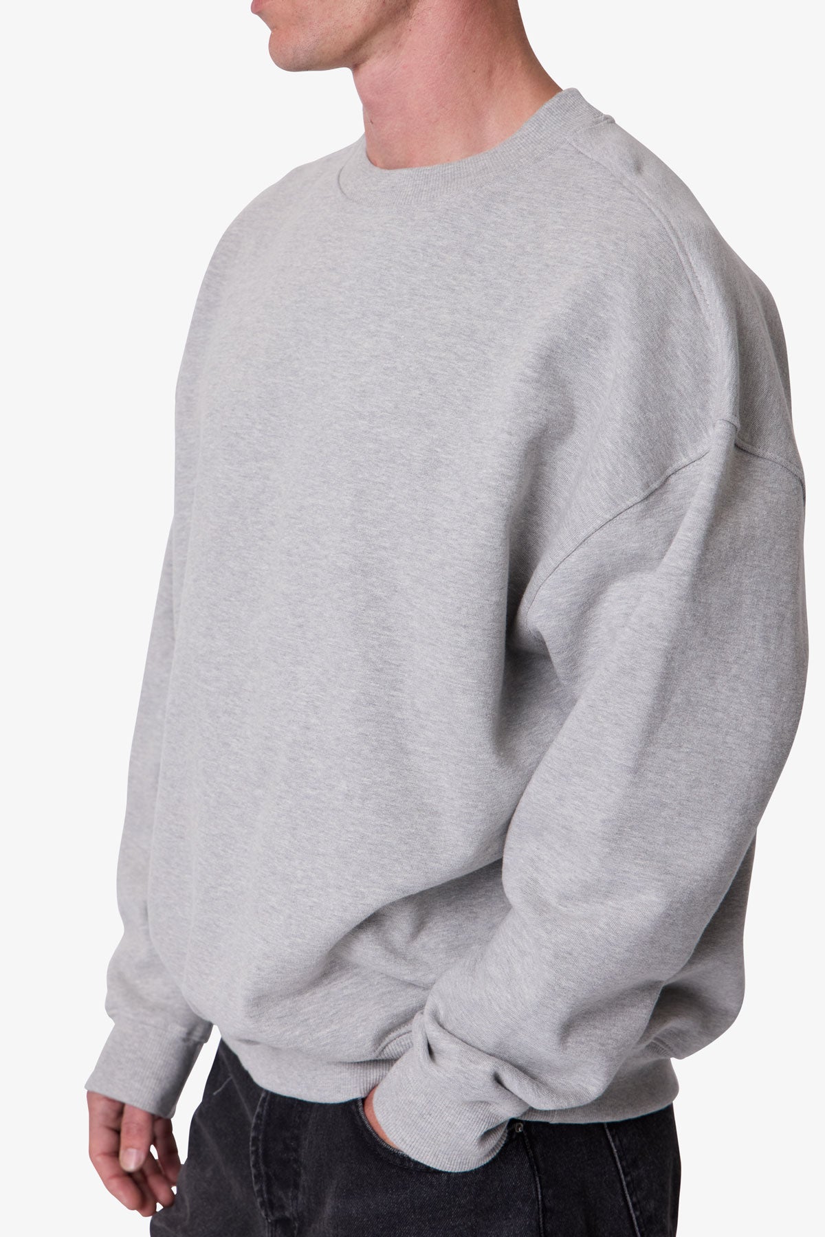 Heavy Basic Crewneck Sweater - Heather Grey