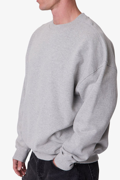 Heavy Basic Crewneck Sweater - Heather Grey