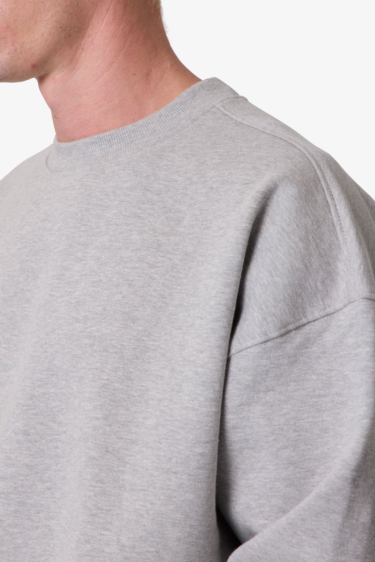 Heavy Basic Crewneck Sweater - Heather Grey