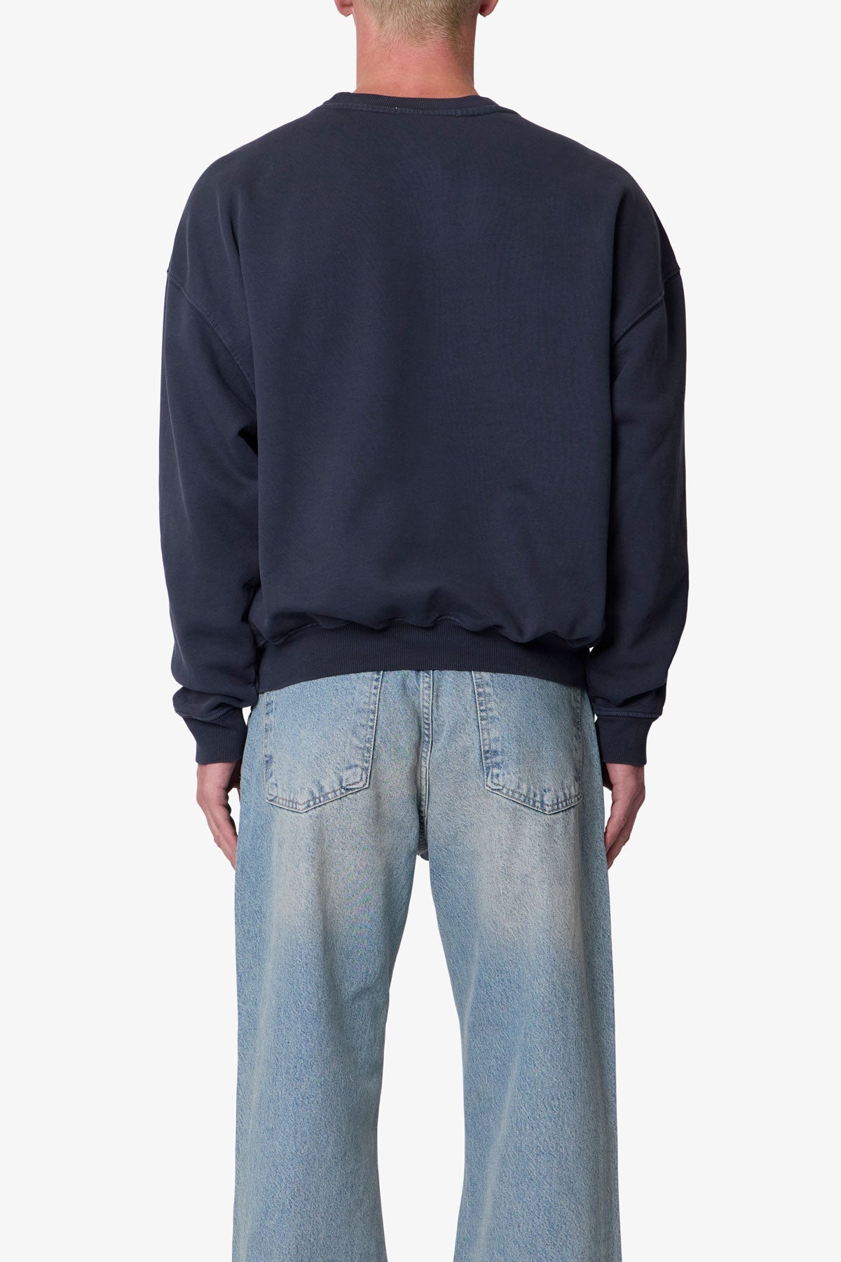 Heavy Basic Crewneck Sweater - Washed Black