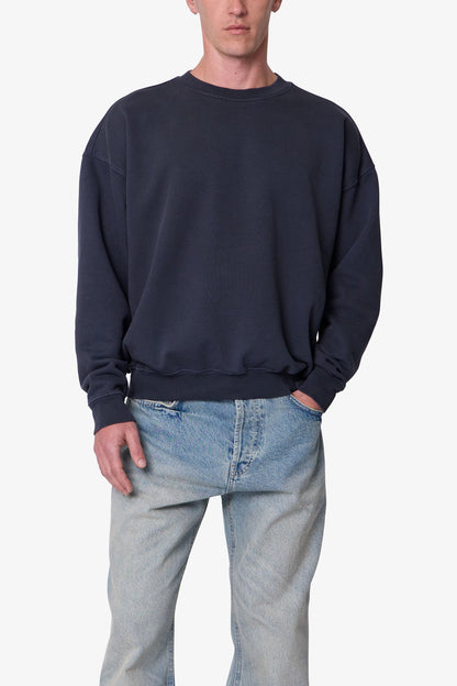 Heavy Basic Crewneck Sweater - Washed Black