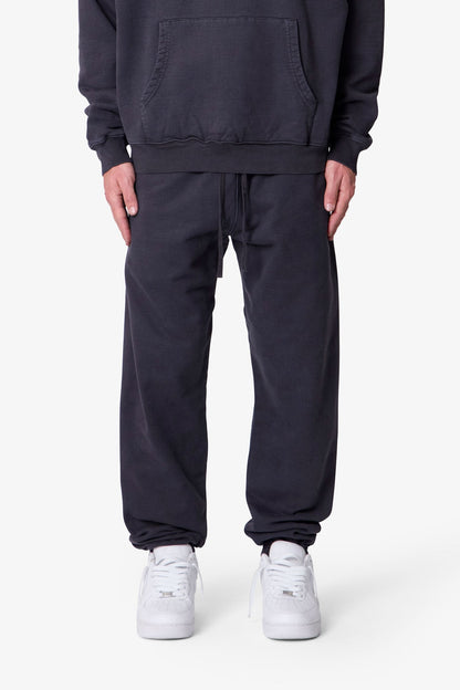 Heavy Basic Sweatpants - Washed Black