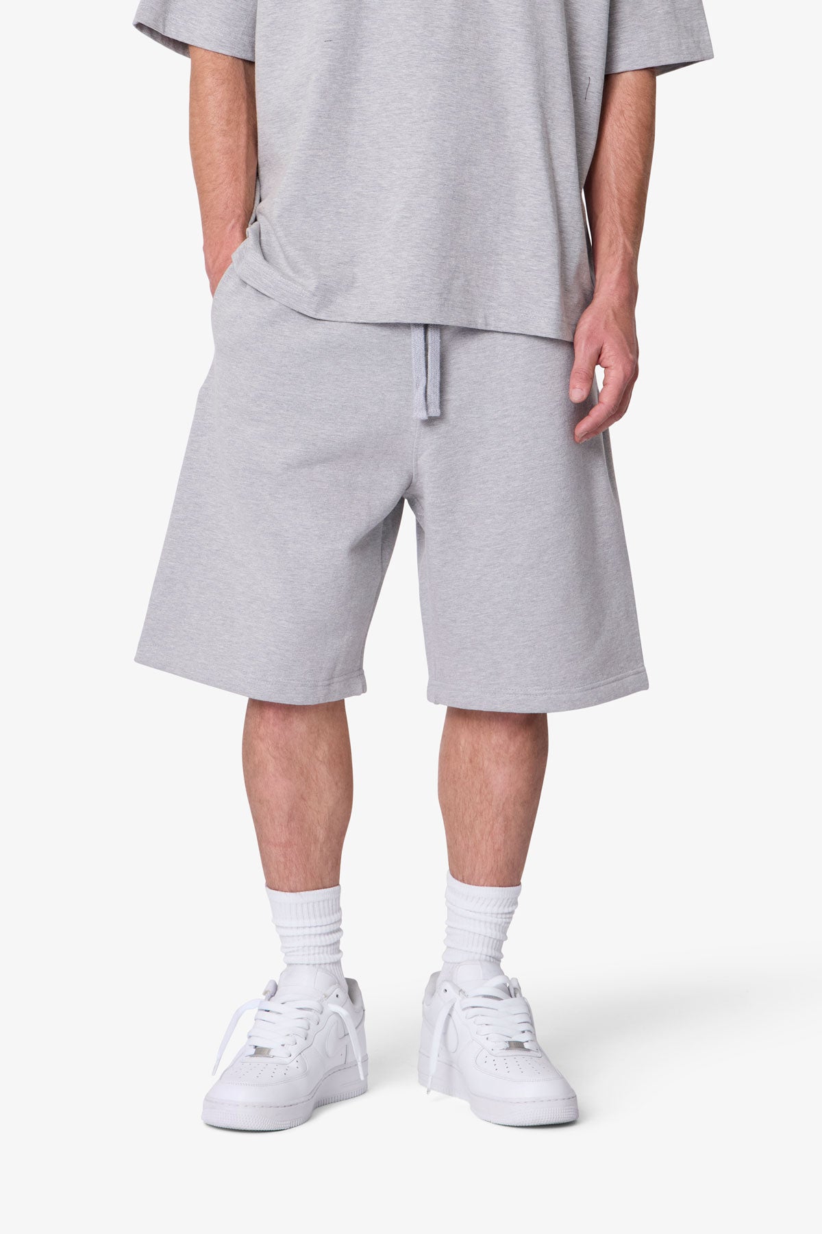 Heavy Basic Sweatshorts - Marled Grey