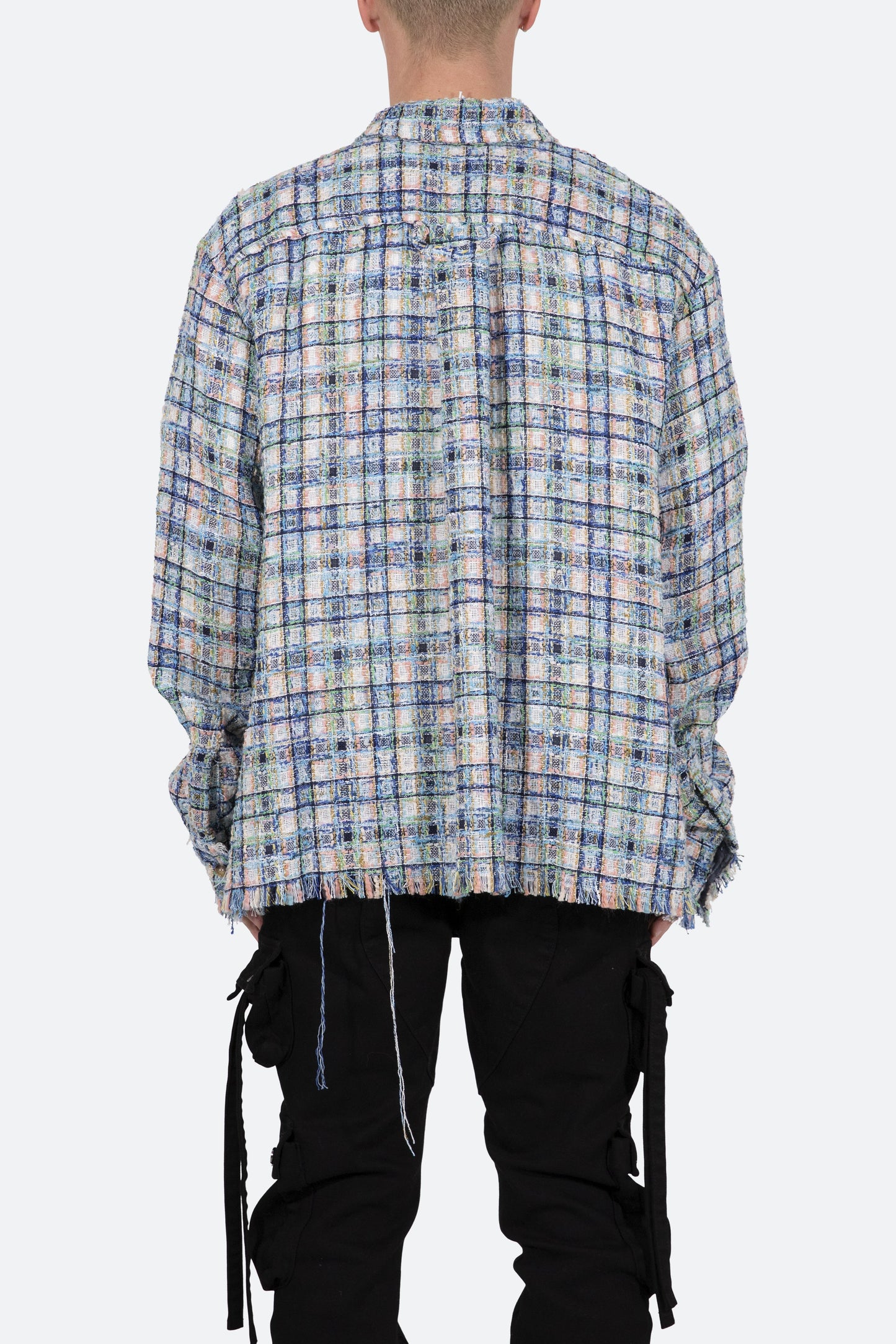 Heavyweight Raw Edge Flannel - Blue/White