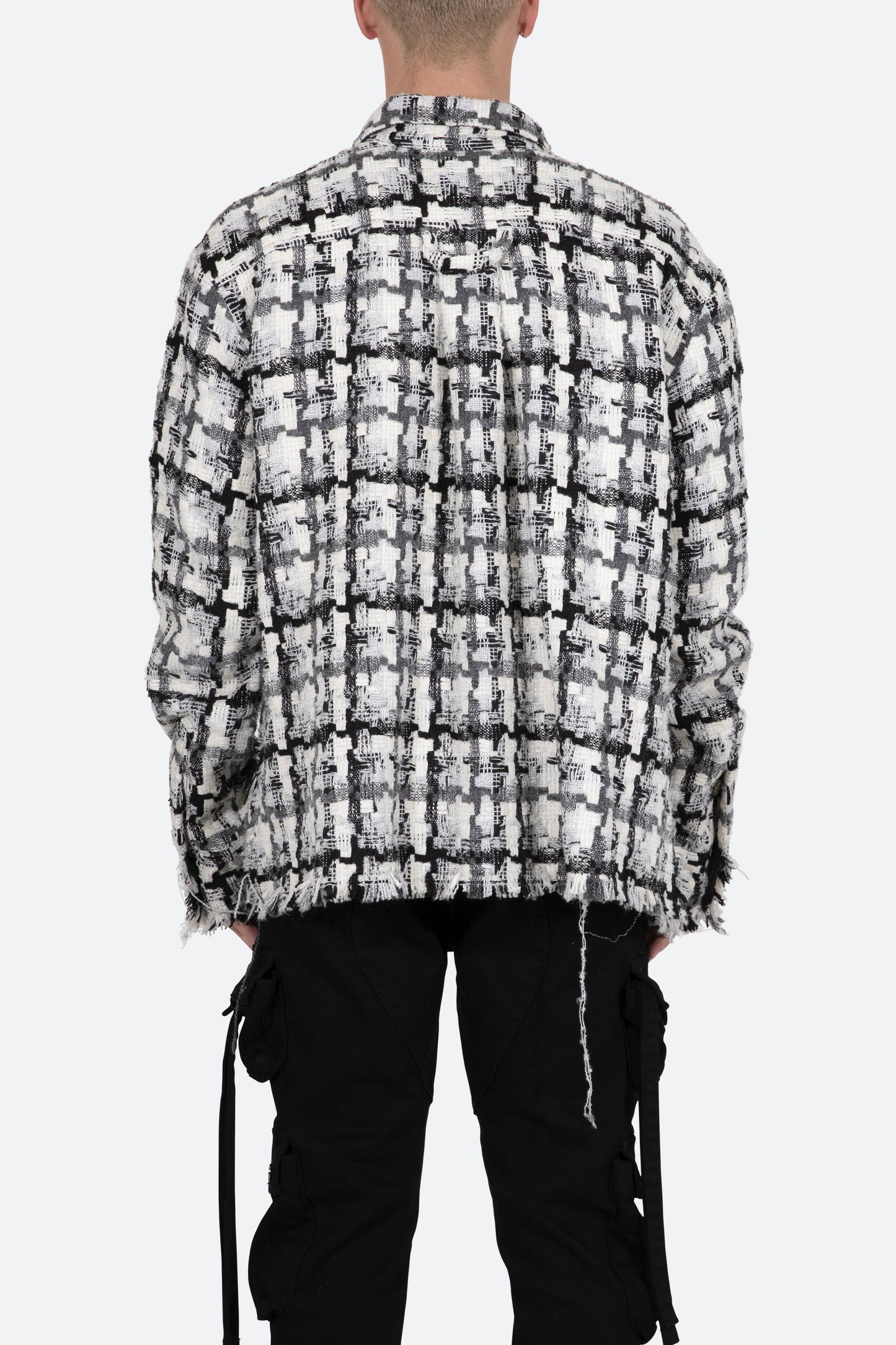 Heavyweight Raw Edge Flannel - Grey/White