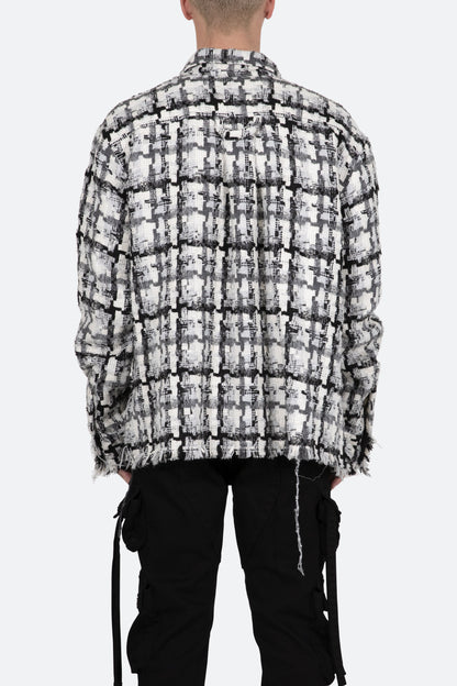 Heavyweight Raw Edge Flannel - Grey/White