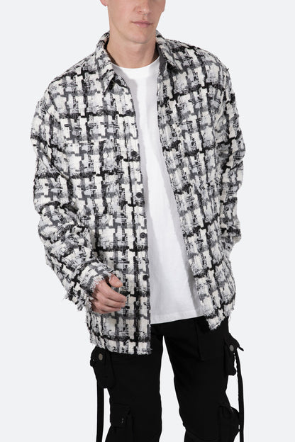 Heavyweight Raw Edge Flannel - Grey/White