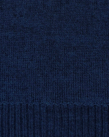 Merino Wool Knit Scarf - Navy
