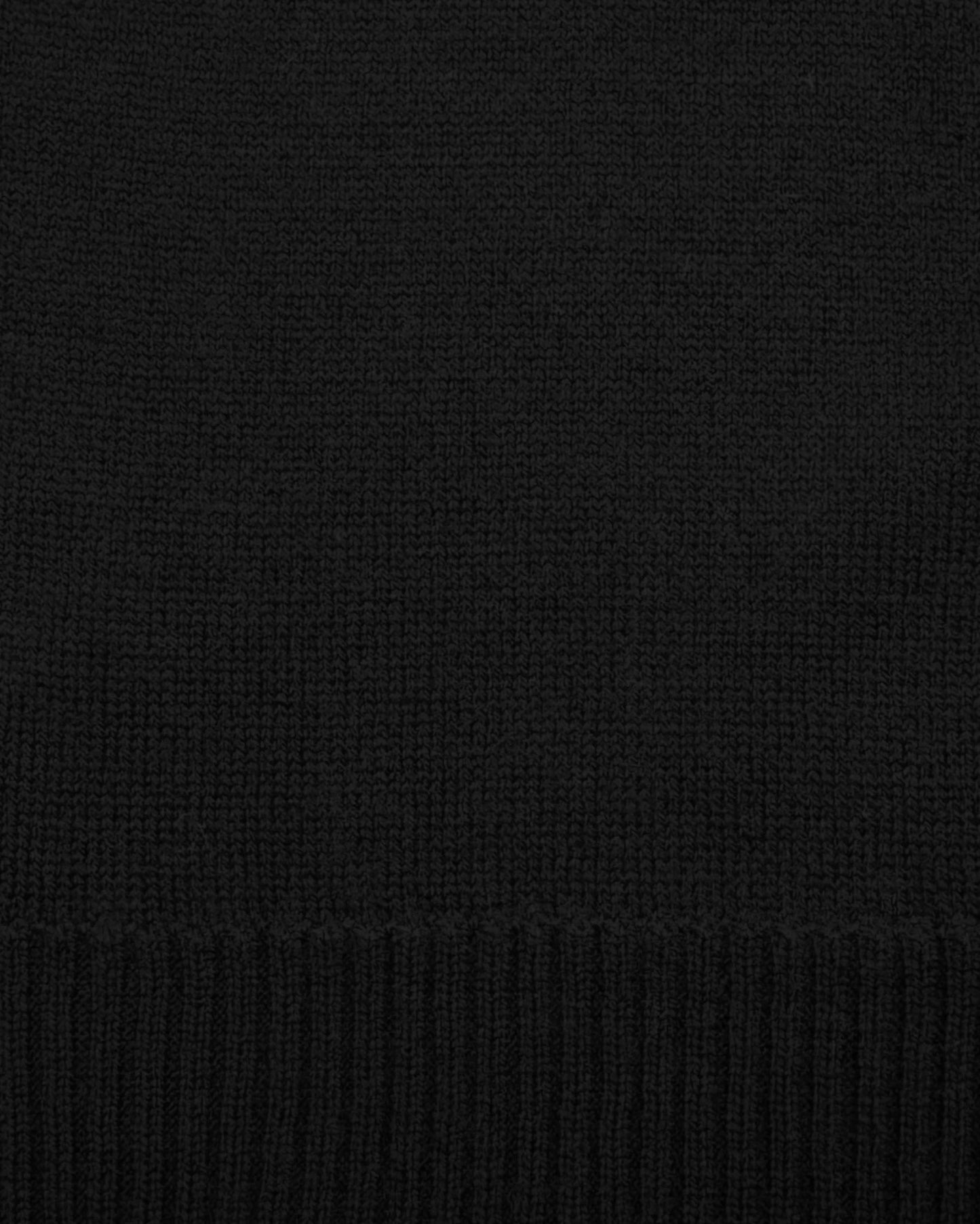 Merino Wool Knit Scarf - Black