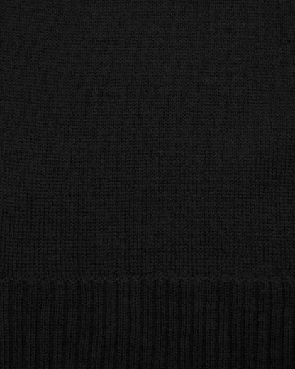 Merino Wool Knit Scarf - Black