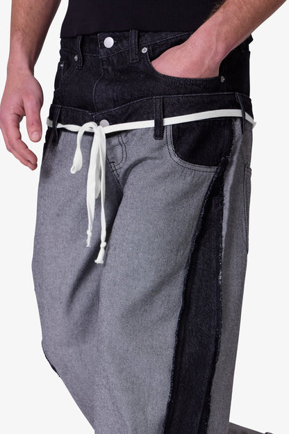 Inside Out Slip off Denim - Washed Black
