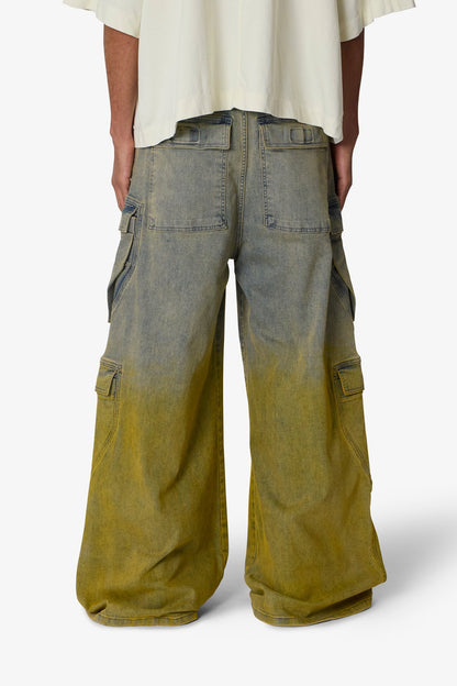 K13 Rave Double Cargo Pants - Blue/Yellow