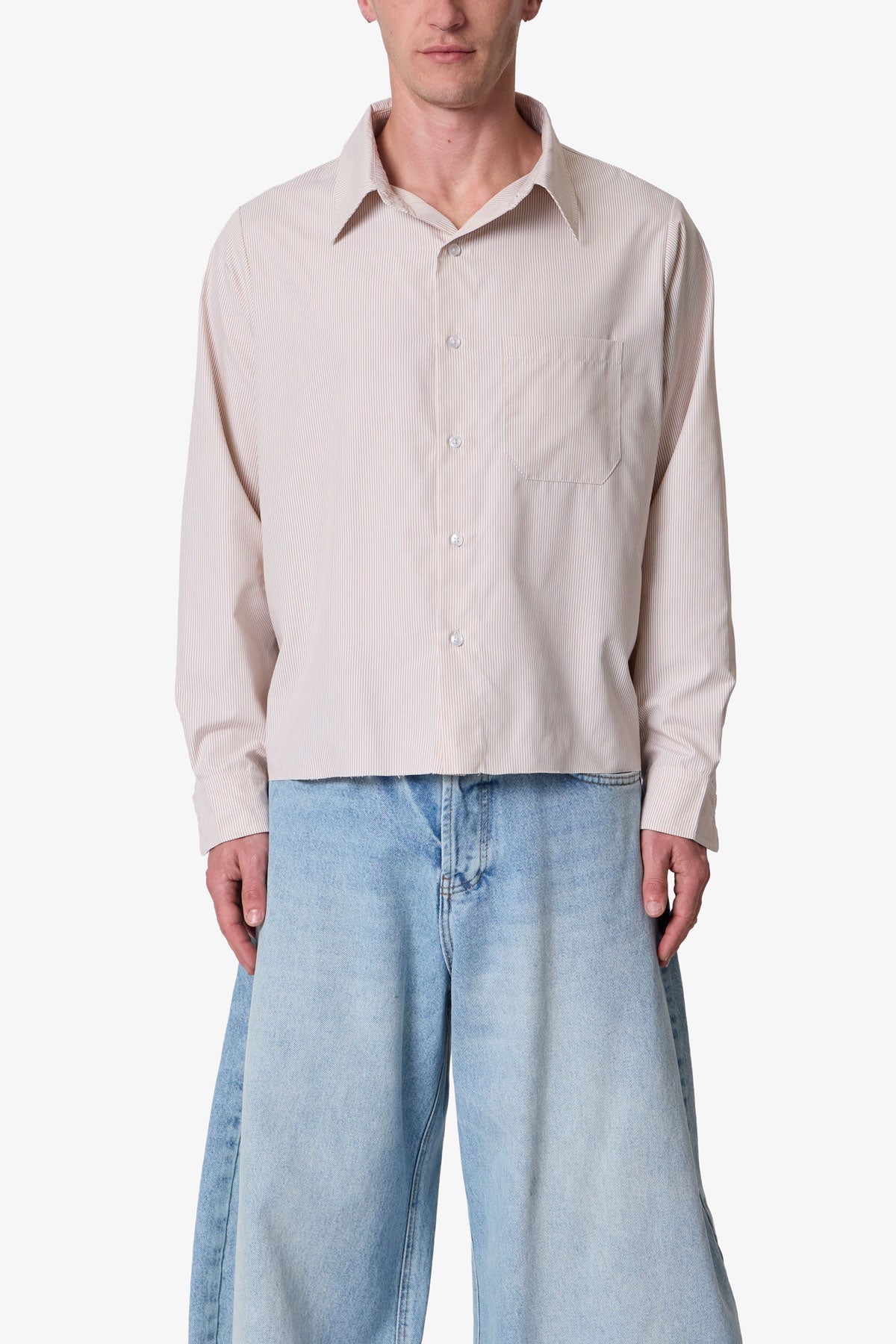 L/S Plaid Poplin Shirt - Brown
