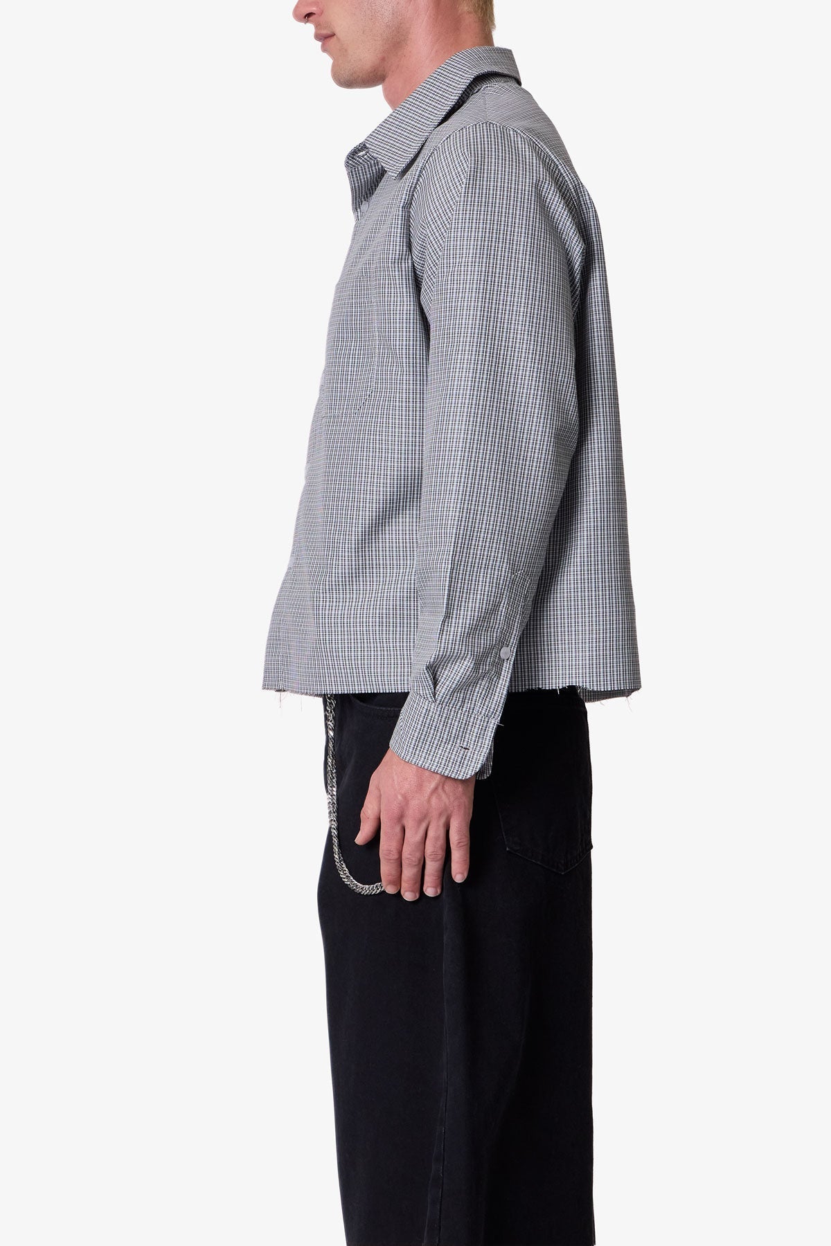 L/S Plaid Poplin Shirt - Grey
