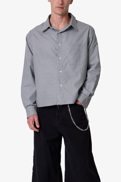 L/S Plaid Poplin Shirt - Grey
