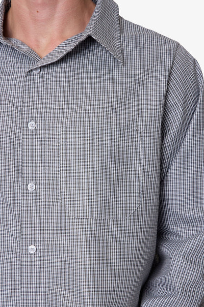 L/S Plaid Poplin Shirt - Grey
