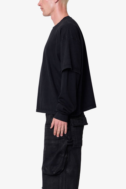 Layered Thermal L/S Tee - Vintage Black