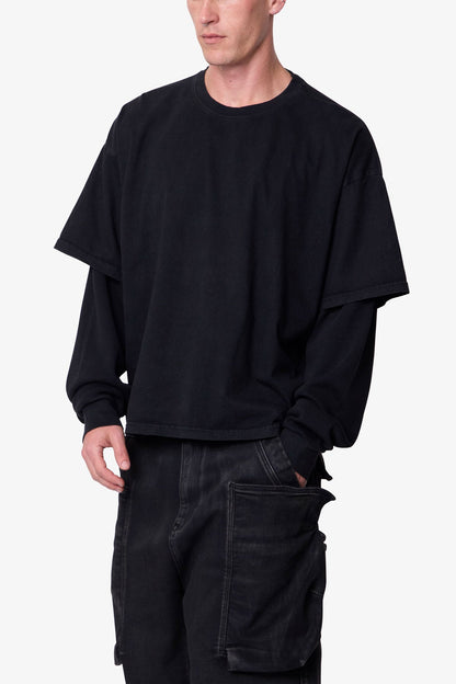 Layered Thermal L/S Tee - Vintage Black