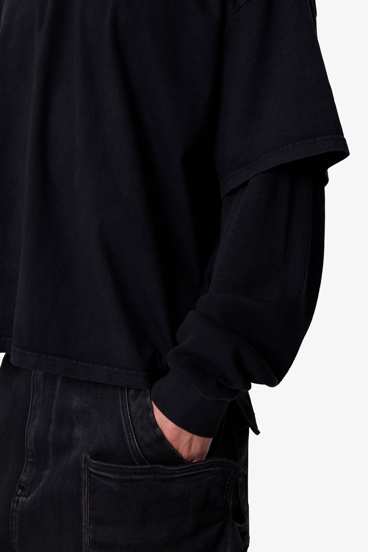 Layered Thermal L/S Tee - Vintage Black