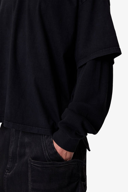 Layered Thermal L/S Tee - Vintage Black