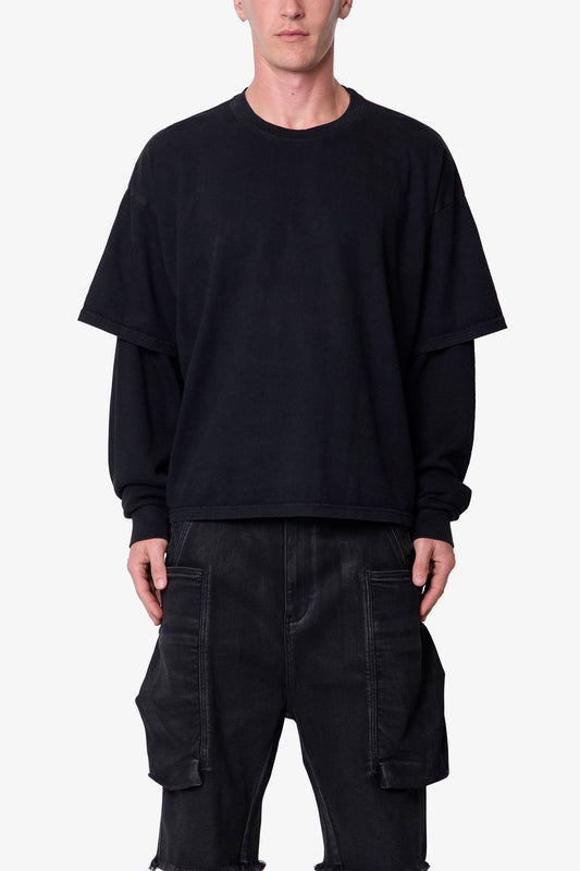 Layered Thermal L/S Tee - Vintage Black