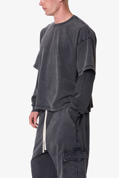 Layered Thermal L/S Tee - Washed Black
