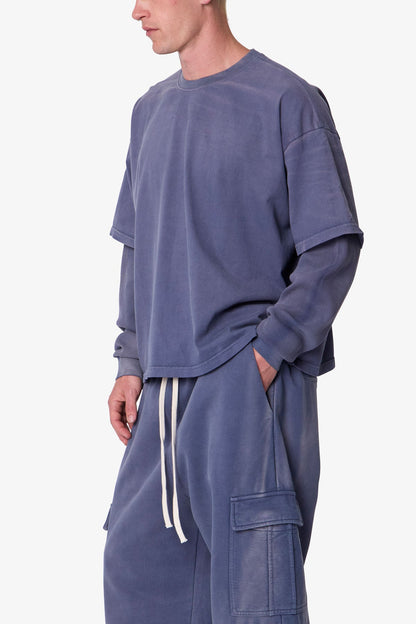 Layered Thermal L/S Tee - Washed Navy