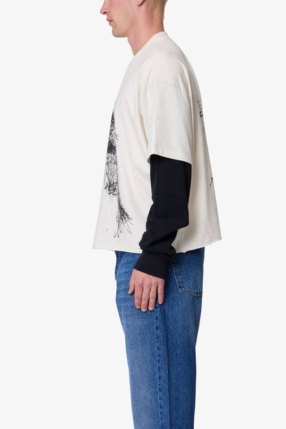 Layered Thermal Lost Tee - White/Black
