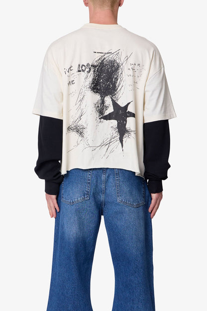 Layered Thermal Lost Tee - White/Black