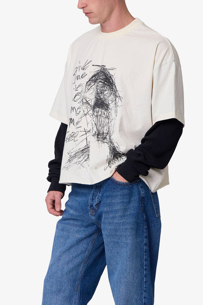 Layered Thermal Lost Tee - White/Black