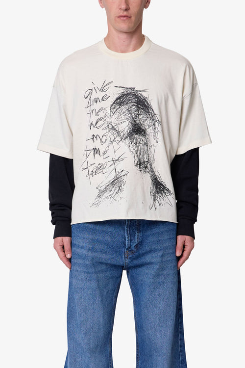 Layered Thermal Lost Tee - White/Black
