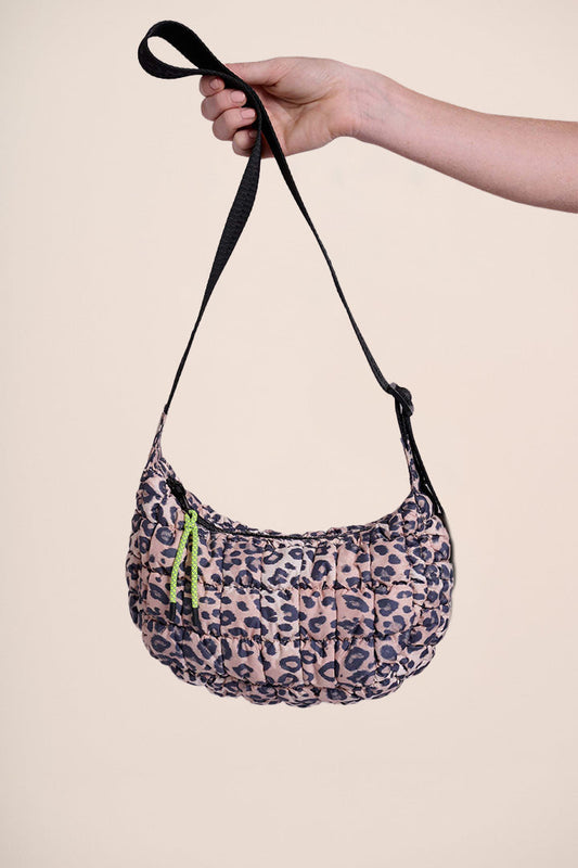 Baby Dumpling Quilted Crossbody Bag - Leopard