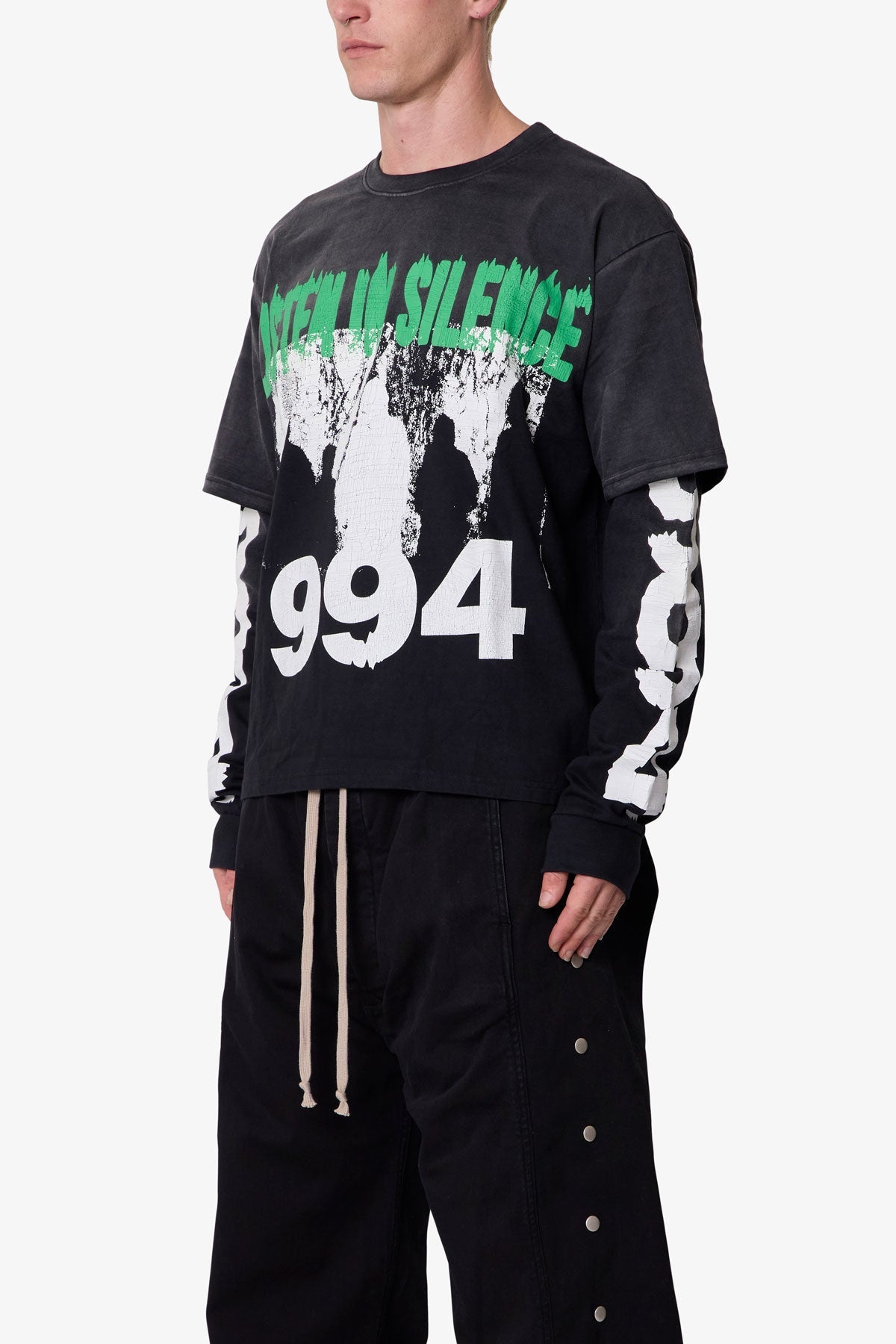 Listen in Silence L/S Tee - Black