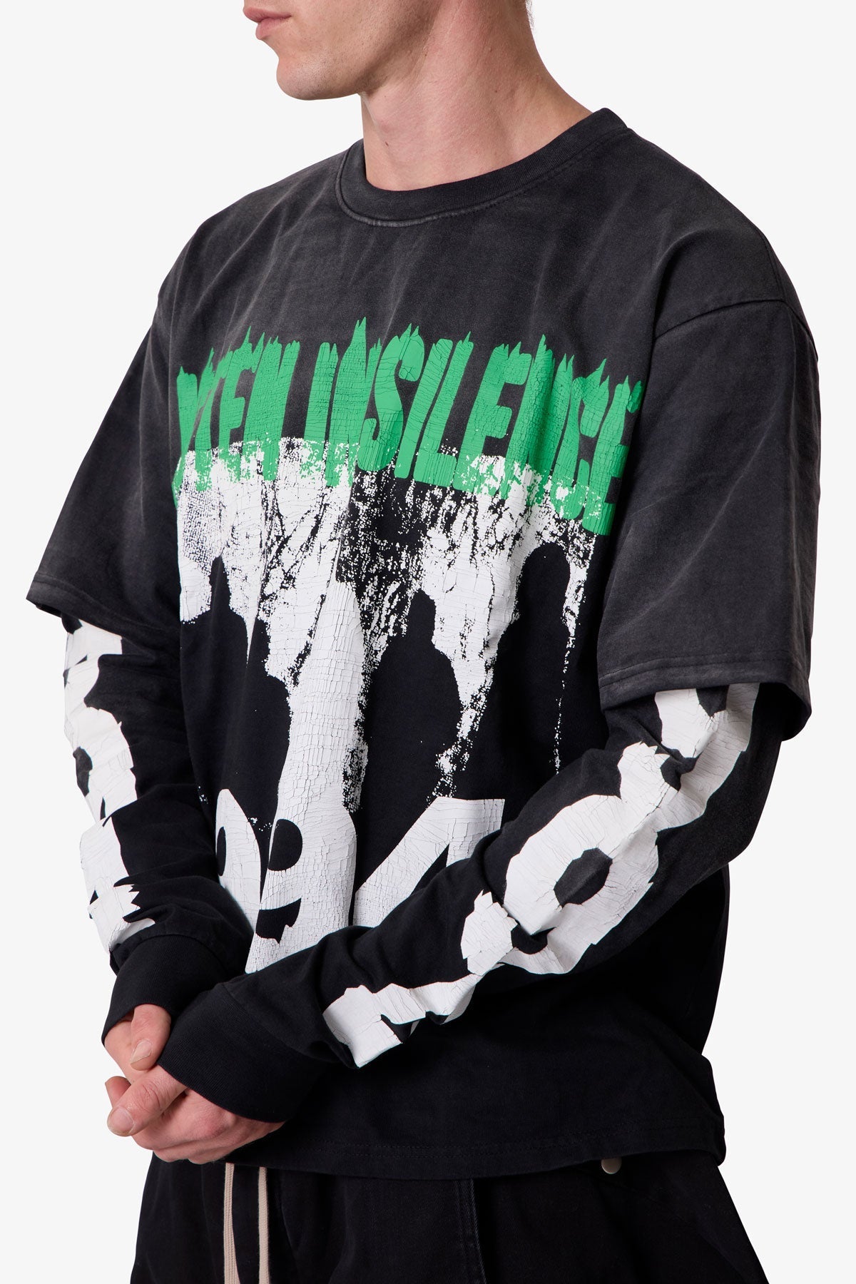 Listen in Silence L/S Tee - Black