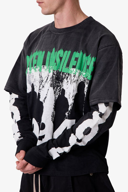 Listen in Silence L/S Tee - Black