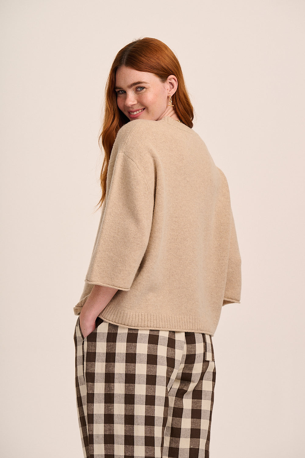 Lulu Knitted Merino Wool TShirt - Sand