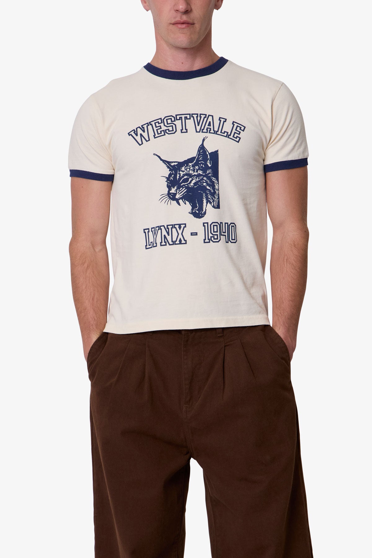Lynx Ringer Tee - Off White