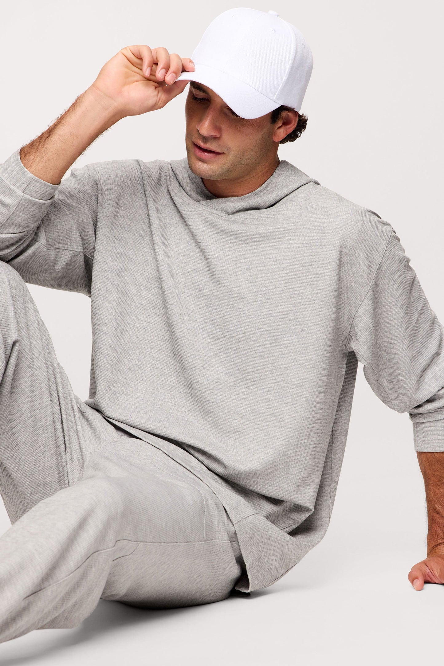 Performance Waffle Hoodie | Heather Grey