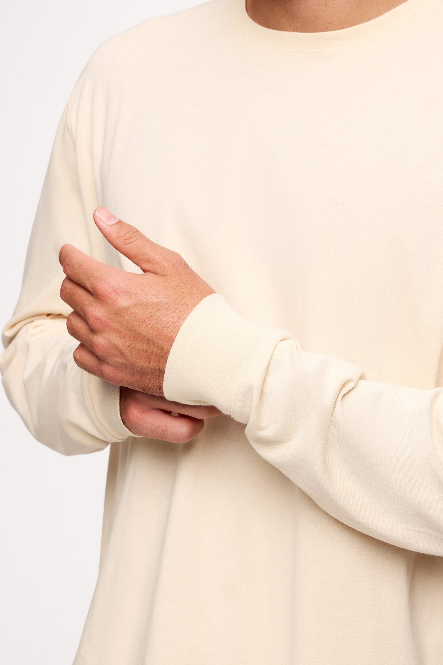 Vintage Cotton Men's Long Sleeve Everyday T-Shirt | Bone