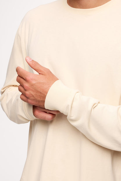 Vintage Cotton Men's Long Sleeve Everyday T-Shirt | Bone